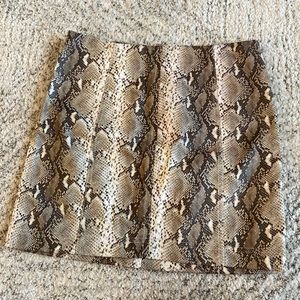 Snakeskin print mini skirt